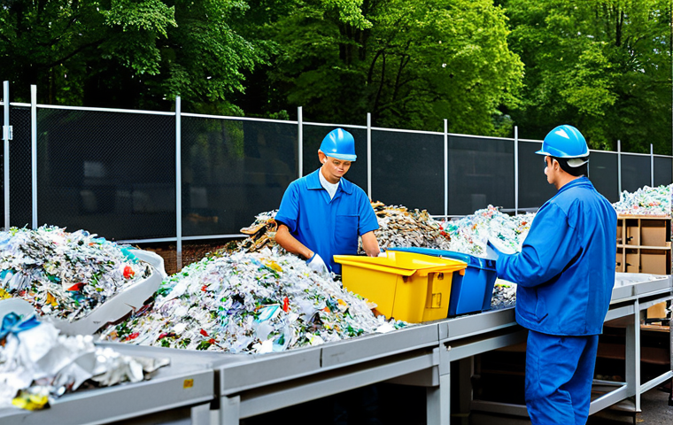 폐기물처리 초보자를 위한 가이드 - Home Waste Separation**

"A family separating household waste into different colored bins (green for...