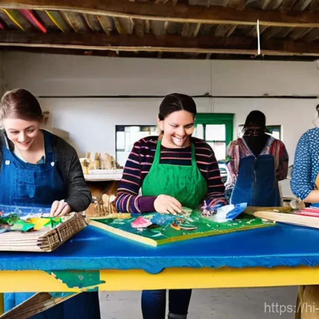 폐기물처리 현장 사례 분석 - **Prompt 1: Creative Recycling Community Workshop**
    A vibrant, bustling community workshop scene...