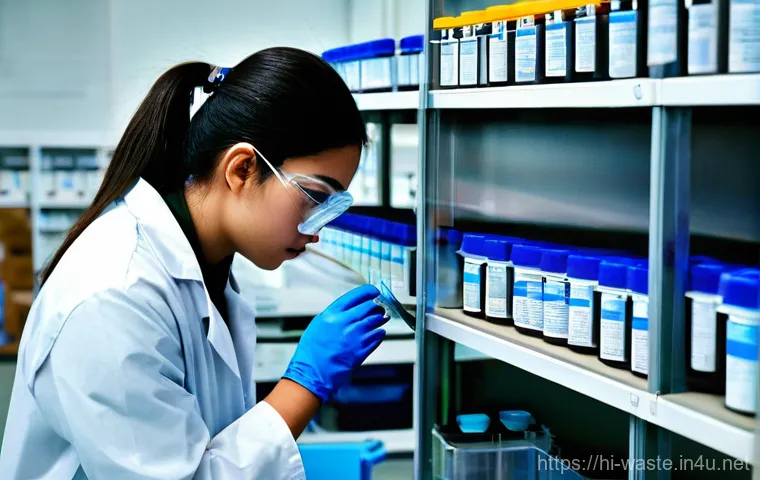 폐기물처리 실기시험 자주 실수하는 부분 - **Prompt 1: Diligent Waste Management Preparation**
    "A young, focused student, approximately 20 ...