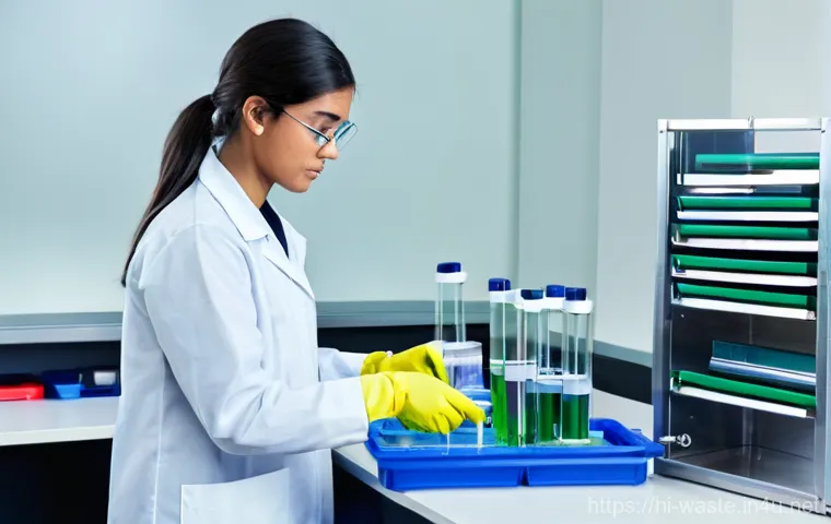 폐기물처리 실기시험 자주 실수하는 부분 - **Prompt 1: Diligent Waste Management Preparation**
    "A young, focused student, approximately 20 ...