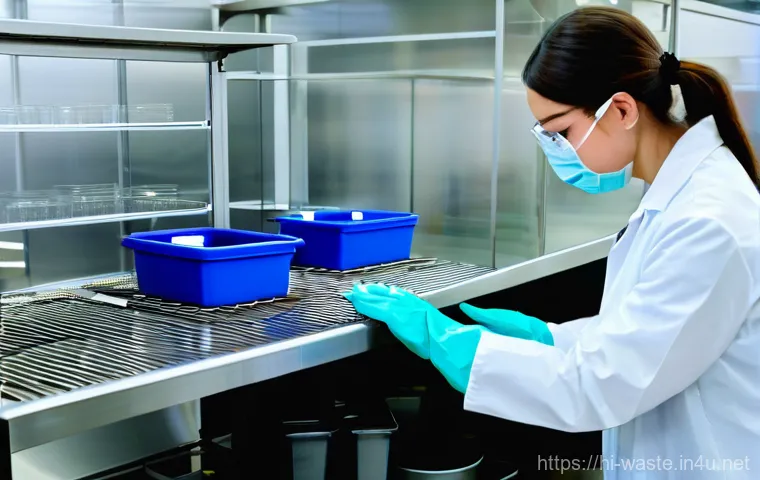 폐기물처리 실기시험 자주 실수하는 부분 - **Prompt 2: Systematic Waste Treatment Process and Documentation**
    "A male or female student, ea...