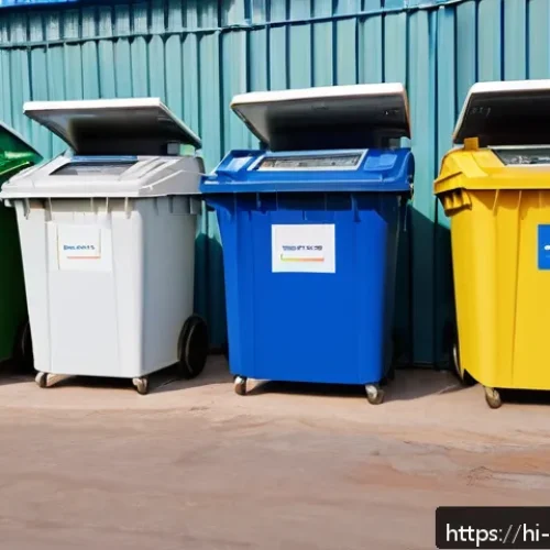 폐기물처리 실무 노하우 공유 - A modern waste management facility in India featuring advanced automation technology: a row of senso...